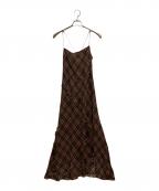 FRAY IDフレイ アイディー）の古着「レーヨンシフォンラッフルプリントキャミワンピ」｜レッド