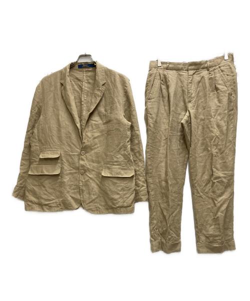 POLO RALPH LAUREN（ポロ・ラルフローレン）POLO RALPH LAUREN (ポロ・ラルフローレン) リネン2Bセットアップ ベージュ サイズ: 42R/W36の古着・服飾アイテム