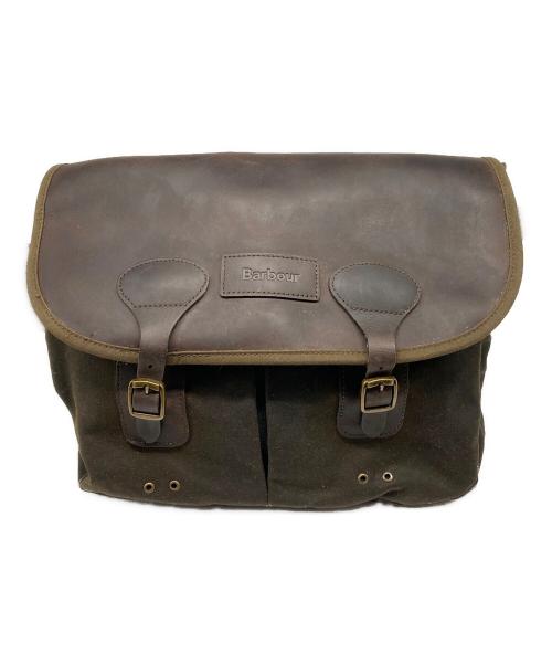 Barbour（バブアー）Barbour (バブアー) ショルダーバッグ WAX LEATHER TARRAS ブラウン×カーキの古着・服飾アイテム