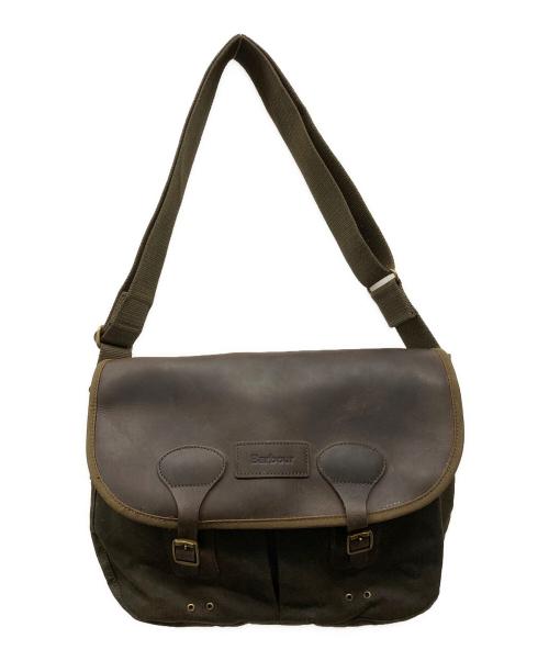 Barbour（バブアー）Barbour (バブアー) ショルダーバッグ WAX LEATHER TARRAS ブラウン×カーキの古着・服飾アイテム