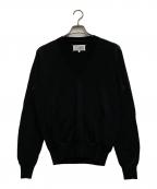 Maison Margielaメゾンマルジェラ）の古着「コットンレーヨンVネックニット」｜ブラック