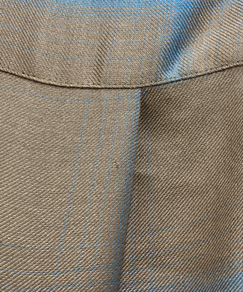 YOKE（ヨーク）YOKE (ヨーク) RAYON WOOL PLAID OPEN COLLAR SHIRT ブラウン サイズ:1の古着・服飾アイテム