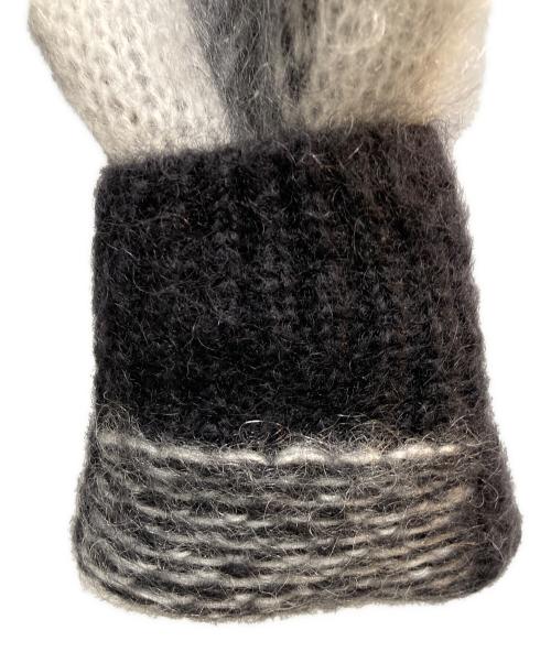 maison kitsune（メゾンキツネ）MAISON KITSUNE (メゾンキツネ) BRUSHED MOHAIR CHECK CARDIGAN ブラック サイズ:Ⅿの古着・服飾アイテム