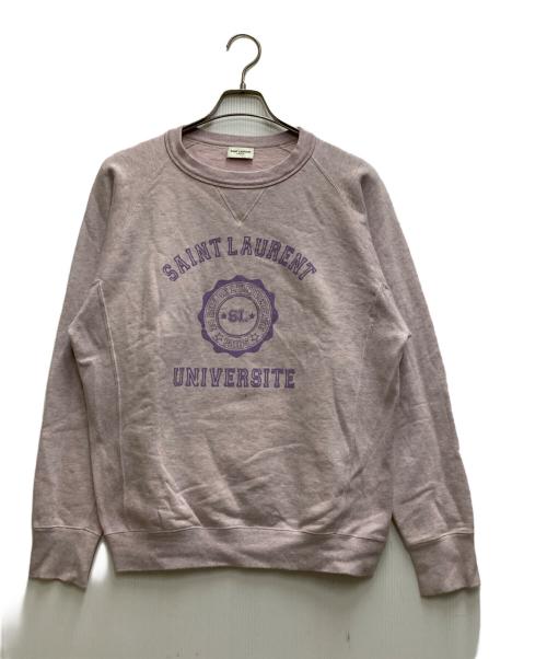 Saint Laurent Paris（サンローランパリ）Saint Laurent Paris (サンローランパリ) カレッジロゴスウェット ピンク サイズ:Sの古着・服飾アイテム