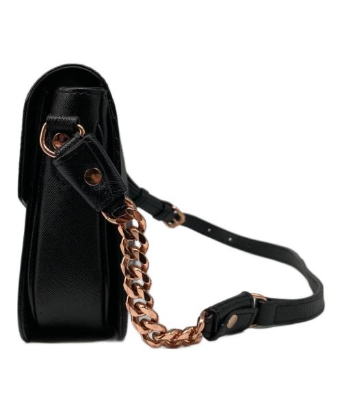 Vivienne Westwood（ヴィヴィアンウエストウッド）Vivienne Westwood (ヴィヴィアンウエストウッド) サフィアーノチェーンショルダーバッグ ブラックの古着・服飾アイテム