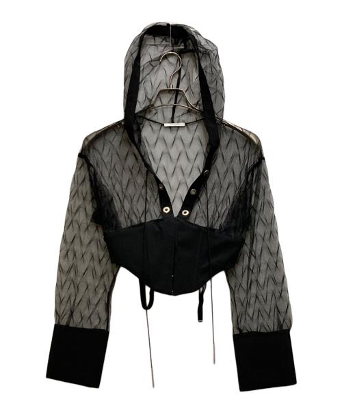 THEREDTHREAD（ザレッドスレッド）THEREDTHREAD (ザレッドスレッド) S cross hoodie curve ブラック サイズ:Freeの古着・服飾アイテム