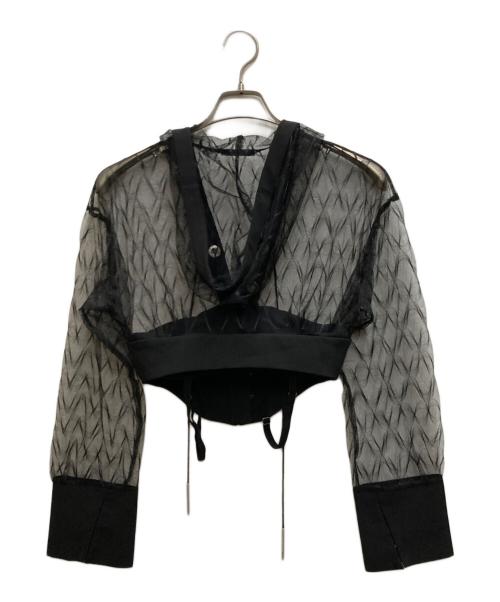 THEREDTHREAD（ザレッドスレッド）THEREDTHREAD (ザレッドスレッド) S cross hoodie curve ブラック サイズ:Freeの古着・服飾アイテム