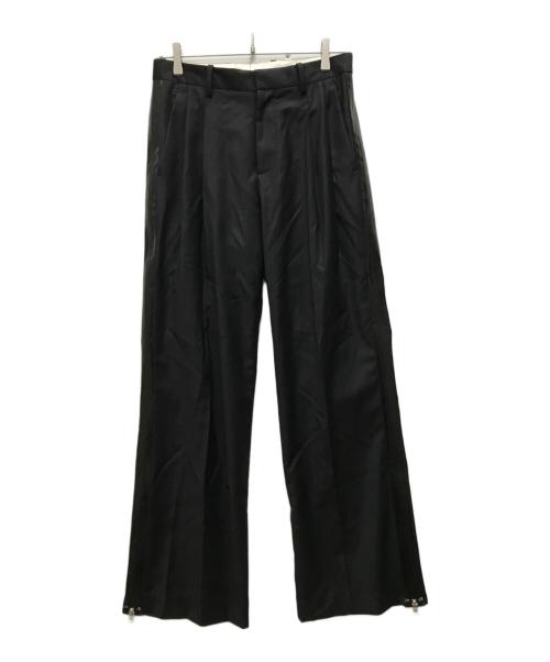HELMUT LANG（ヘルムートラング）HELMUT LANG (ヘルムートラング) zip-detail pleated trousers ブラック サイズ:71cm (W28の古着・服飾アイテム