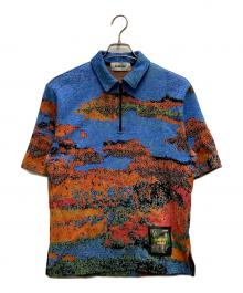 AMBUSH（アンブッシュ）の古着「JACQUARD HALF ZIP POLO」｜ブルー×オレンジ