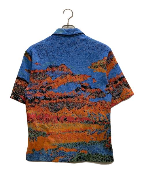 AMBUSH（アンブッシュ）AMBUSH (アンブッシュ) JACQUARD HALF ZIP POLO ブルー×オレンジ サイズ:XSの古着・服飾アイテム