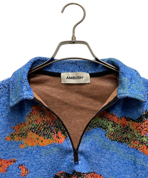 AMBUSH（アンブッシュ）AMBUSH (アンブッシュ) JACQUARD HALF ZIP POLO ブルー×オレンジ サイズ:XSの古着・服飾アイテム