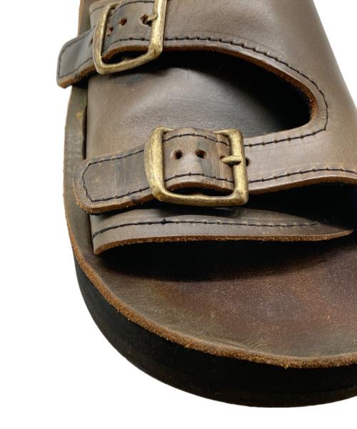 The Sandalman（ザサンダルマン）THE SANDALMAN (ザサンダルマン) レザーモンクサンダル ブラウン サイズ:7の古着・服飾アイテム