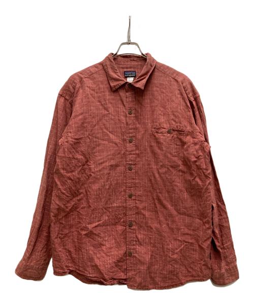 Patagonia（パタゴニア）Patagonia (パタゴニア) 00'S Plaid Hemp L/S Shirt レッド サイズ:Ｌの古着・服飾アイテム