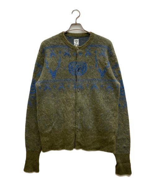 South2 West8（サウスツー ウエストエイト）south2 west8 (サウスツー ウエストエイト) Loose Fit Crew Neck Cardigan カーキ×ネイビー サイズ:Sの古着・服飾アイテム