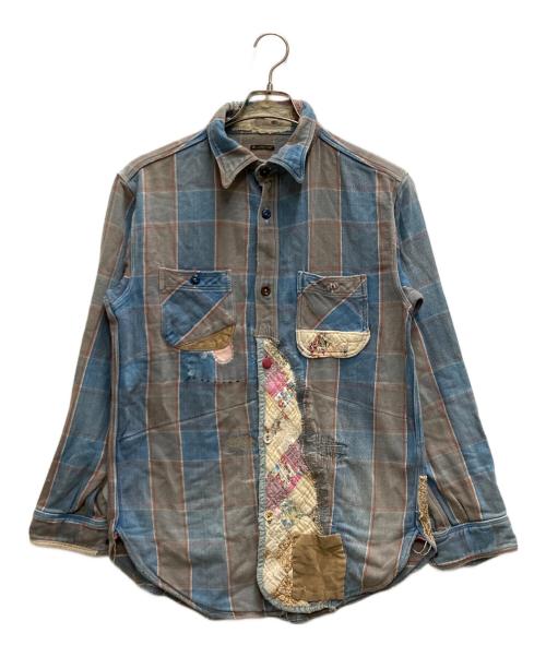 KAPITAL KOUNTRY（キャピタルカントリー）KAPITAL KOUNTRY (キャピタルカントリー) ボロチェックネルシャツ インディゴ サイズ:Ⅿの古着・服飾アイテム