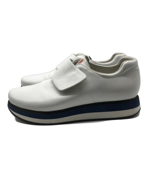 PRADA SPORTS（プラダスポーツ）PRADA SPORTS (プラダスポーツ) レザーベルクロスニーカー ホワイト サイズ:40の古着・服飾アイテム