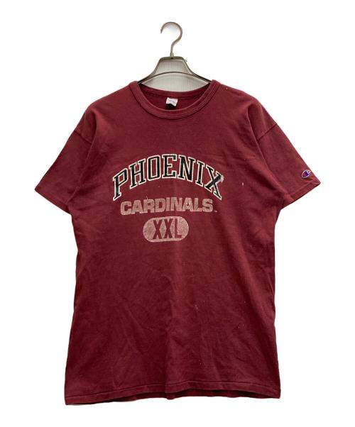 Champion（チャンピオン）Champion (チャンピオン) 80'S 3段プリントTEE レッド サイズ:XLの古着・服飾アイテム