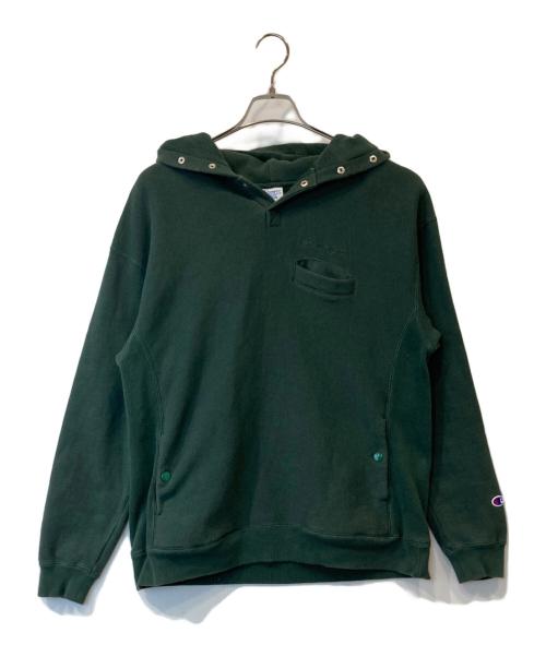 Champion（チャンピオン）Champion (チャンピオン) スナップリバースフーディ グリーン サイズ:Mの古着・服飾アイテム