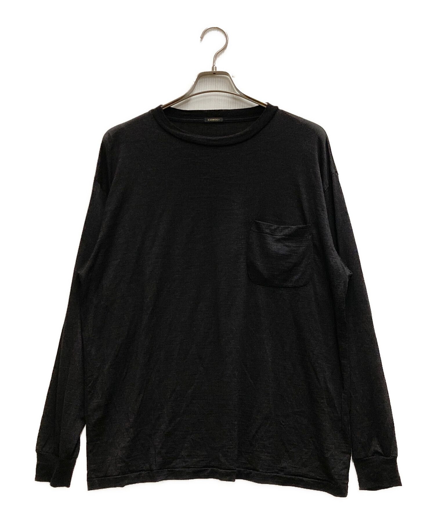 COMOLI (コモリ) サマーウール 長袖Tシャツ ブラック サイズ:3