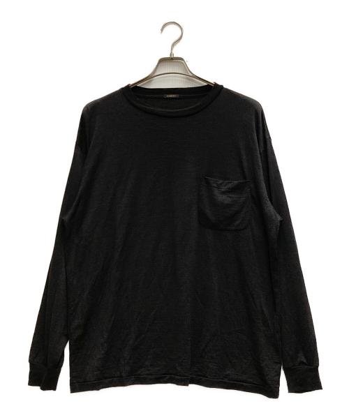 COMOLI（コモリ）COMOLI (コモリ) サマーウール 長袖Tシャツ ブラック サイズ:3の古着・服飾アイテム