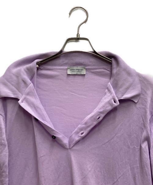 JOHN SMEDLEY（ジョンスメドレー）JOHN SMEDLEY (ジョンスメドレー) ニットポロシャツ パープル サイズ:Ｌの古着・服飾アイテム
