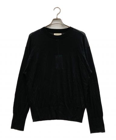 中古・古着通販】YOKE (ヨーク) SILK CASHMERE SHEER SWEATER ブラック