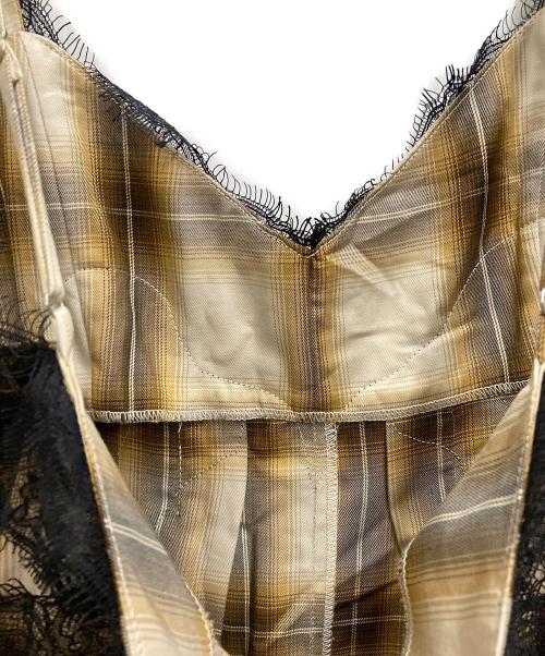 MAISON SPECIAL（メゾンスペシャル）MAISON SPECIAL (メゾンスペシャル) Plaid Lace Camisole All-In-One ブラウン サイズ:36の古着・服飾アイテム