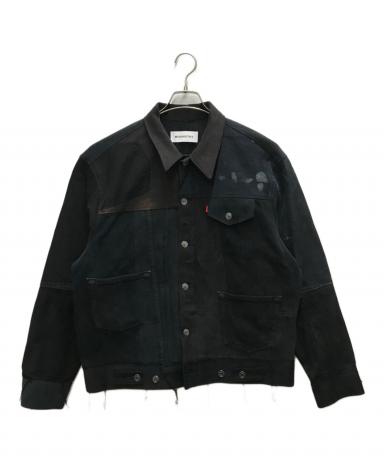 Miyagi hidetaka ミヤギヒデタカ デニムシャツ ジャケット ミヤギヒデタカのリメイクジャケットにフリーダム シングスが刺繍