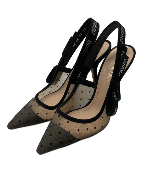 Dior（ディオール）Dior (ディオール) スリングバックパンプス ブラック×ベージュ サイズ:37の古着・服飾アイテム