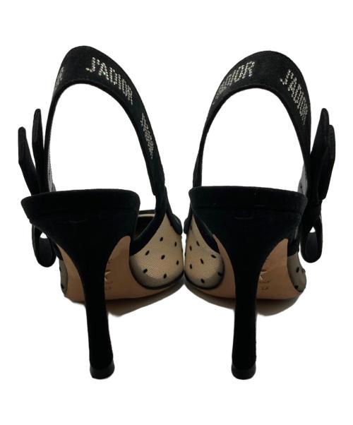 Dior（ディオール）Dior (ディオール) スリングバックパンプス ブラック×ベージュ サイズ:37の古着・服飾アイテム