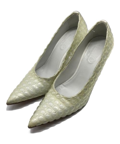 MM6 Maison Margiela（エムエムシックスメゾンマルジェラ）MM6 Maison Margiela (エムエムシックスメゾンマルジェラ) ポインテッドトゥパンプス ホワイト サイズ:37の古着・服飾アイテム