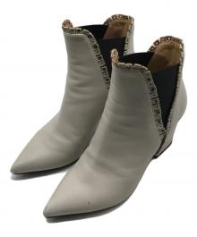 sergio rossi（セルジオロッシ）の古着「Fringe ショートブーツ」｜グレージュ