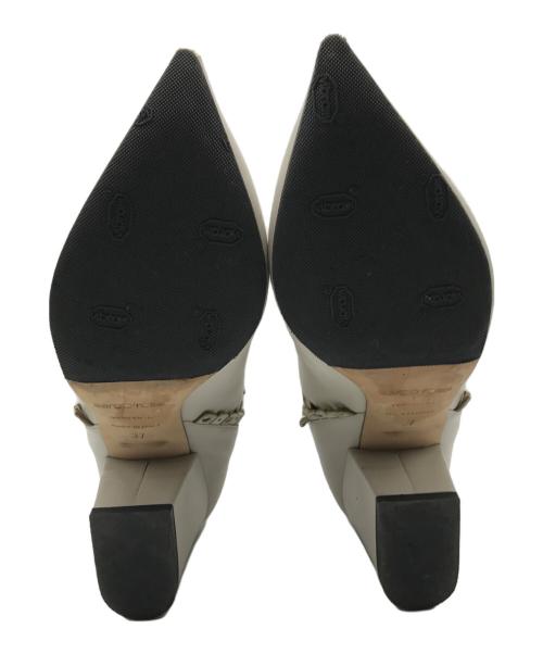 sergio rossi（セルジオロッシ）sergio rossi (セルジオロッシ) Fringe ショートブーツ グレージュ サイズ:37の古着・服飾アイテム