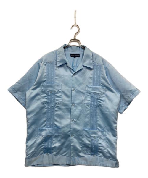 ORIGINAL GUAYABERA（オリジナルグァジャベーラ）ORIGINAL GUAYABERA (オリジナルグァジャベーラ) サテンキューバシャツ ブルー サイズ:XLの古着・服飾アイテム