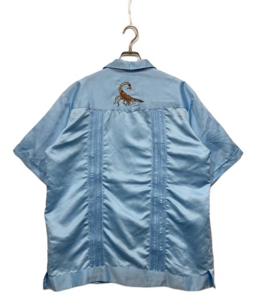 ORIGINAL GUAYABERA（オリジナルグァジャベーラ）ORIGINAL GUAYABERA (オリジナルグァジャベーラ) サテンキューバシャツ ブルー サイズ:XLの古着・服飾アイテム