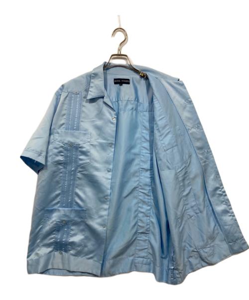 ORIGINAL GUAYABERA（オリジナルグァジャベーラ）ORIGINAL GUAYABERA (オリジナルグァジャベーラ) サテンキューバシャツ ブルー サイズ:XLの古着・服飾アイテム