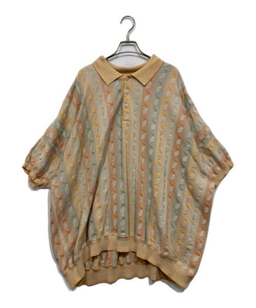 TUNDRA（ツンドラ）TUNDRA (ツンドラ) 3D編みニットポロシャツ オレンジ サイズ:4Xの古着・服飾アイテム