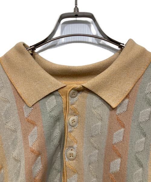 TUNDRA（ツンドラ）TUNDRA (ツンドラ) 3D編みニットポロシャツ オレンジ サイズ:4Xの古着・服飾アイテム