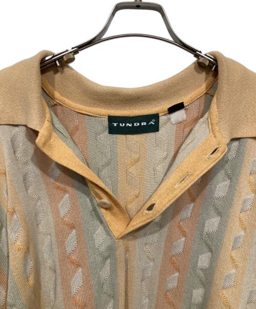 TUNDRA（ツンドラ）TUNDRA (ツンドラ) 3D編みニットポロシャツ オレンジ サイズ:4Xの古着・服飾アイテム