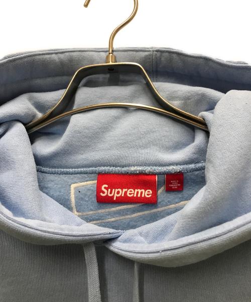 SUPREME（シュプリーム）Supreme (シュプリーム) Satin Applique Hooded Sweatshirt ブルー サイズ:Mの古着・服飾アイテム