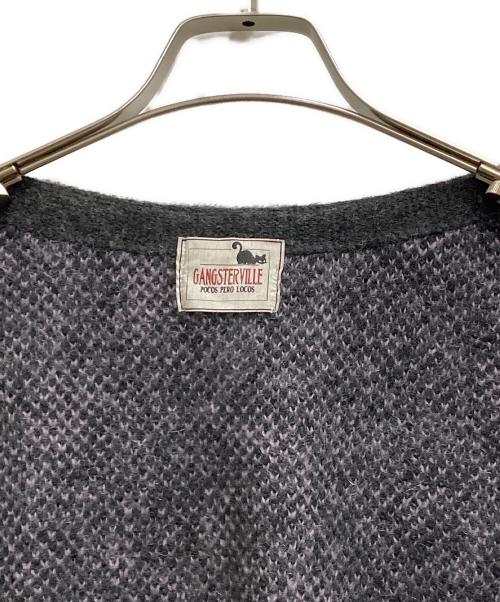 GANGSTERVILLE（ギャングスタービル）GANGSTERVILLE (ギャングスタービル) RISE ABOVE-MOHAIR CARDIGAN グレー サイズ:Ⅼの古着・服飾アイテム