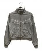 POPPYポピー）の古着「LACE ZIP SWEATSHIRT」｜グレー