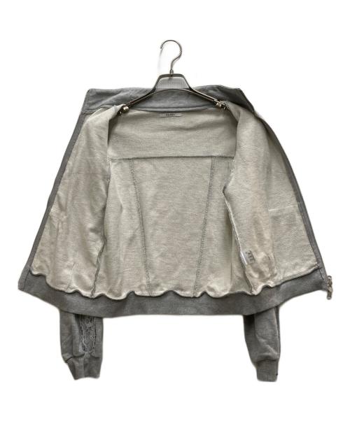 POPPY（ポピー）POPPY (ポピー) LACE ZIP SWEATSHIRT グレー サイズ:FREEの古着・服飾アイテム