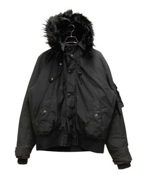 DIESEL（ディーゼル）DIESEL (ディーゼル) ファーフードボンバージャケット ブラック サイズ:XXLの古着・服飾アイテム