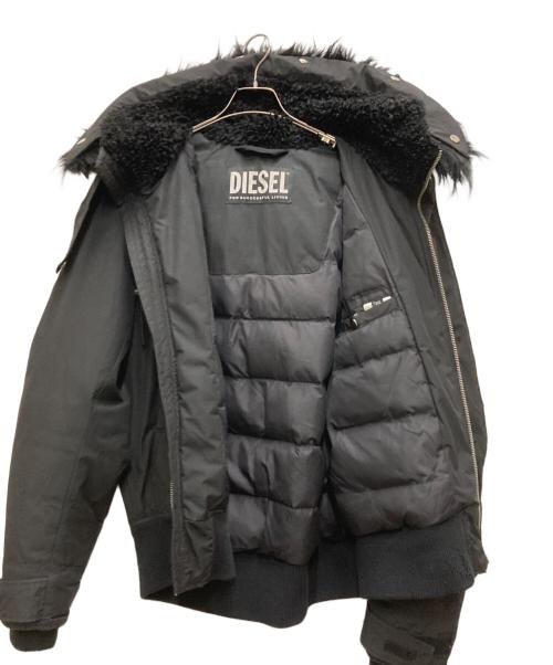 DIESEL（ディーゼル）DIESEL (ディーゼル) ファーフードボンバージャケット ブラック サイズ:XXLの古着・服飾アイテム
