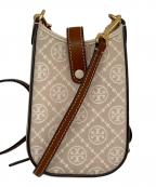 TORY BURCHトリーバーチ）の古着「Tモノグラム フォンクロスボディバッグ」｜ベージュ