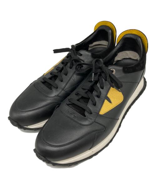 FENDI（フェンディ）FENDI (フェンディ) バグズアイ スタッズレザースニーカー ブラック サイズ:10の古着・服飾アイテム