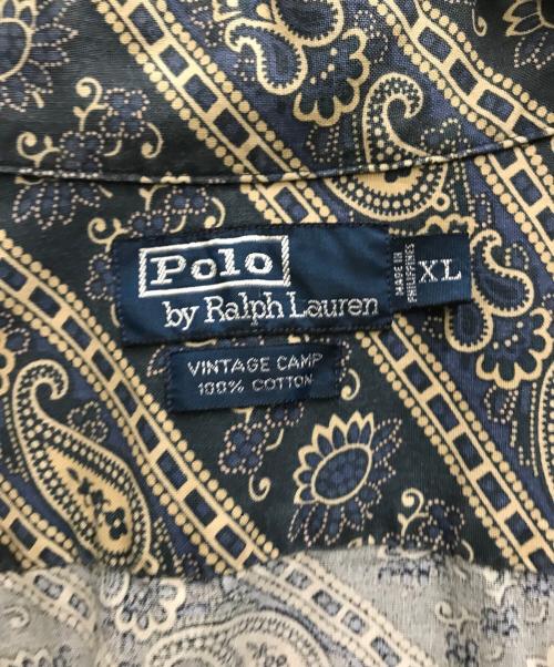 RALPH LAUREN（ラルフローレン）RALPH LAUREN (ラルフローレン) 90's VINTAGE CAMP ペイズリー柄 オープンカラーシャツ ブルー サイズ:XLの古着・服飾アイテム