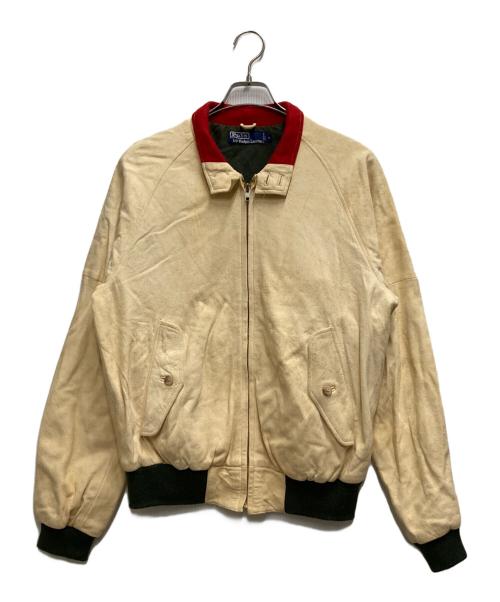 POLO RALPH LAUREN（ポロ・ラルフローレン）POLO RALPH LAUREN (ポロ・ラルフローレン) 90'S ディアスキンスタンドカラーブルゾン ベージュ サイズ:Mの古着・服飾アイテム