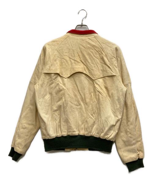 POLO RALPH LAUREN（ポロ・ラルフローレン）POLO RALPH LAUREN (ポロ・ラルフローレン) 90'S ディアスキンスタンドカラーブルゾン ベージュ サイズ:Mの古着・服飾アイテム